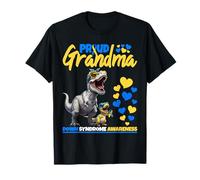 Proud Grandma World T21 Dinosaure de Sensibilisation au Syndrome de Down T-Shirt