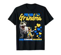 Proud Grandma World T21 Dinosaure de Sensibilisation au Syndrome de Down T-Shirt