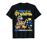 Proud Grandma World T21 Dinosaure de Sensibilisation au Syndrome de Down T-Shirt