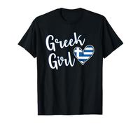 Proud Greek Girl Greece Flag Greek Girlfriend Wife T-Shirt