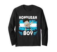 Proud Honduran Boy Dab Pose Honduran Son Guy Honduras Flag Manche Longue