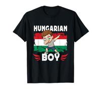 Proud Hungarian Boy Dab Pose Hungarian Son Guy Hungary Flag T-Shirt