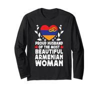 Proud Husband of Beautiful Armenian Wife Armenia Flag Manche Longue