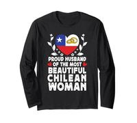 Proud Husband of Beautiful Chilean Wife Chile Flag Manche Longue