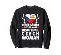 Proud Husband of Beautiful Czech Wife Czech Republic Flag Sweatshirt