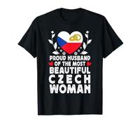 Proud Husband of Beautiful Czech Wife Czech Republic Flag T-Shirt