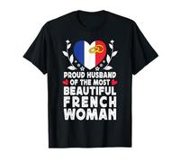 Proud Husband of Beautiful French Wife France Flag T-Shirt