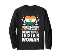 Proud Husband of Beautiful Indian Wife India Flag Manche Longue
