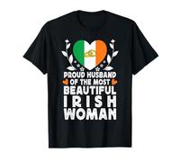 Proud Husband of Beautiful Irish Wife Ireland Flag T-Shirt