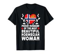 Proud Husband of Beautiful Norwegian Wife Norway Flag T-Shirt