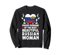 Proud Husband of Beautiful Russian Wife Russia Flag Sweatshirt