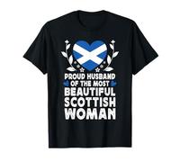 Proud Husband of Beautiful Scottish Wife Scotland Flag T-Shirt