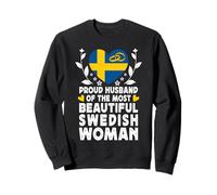 Proud Husband of Beautiful Swedish Wife Sweden Flag Sweatshirt