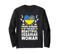 Proud Husband of Beautiful Ukrainian Wife Ukraine Flag Manche Longue