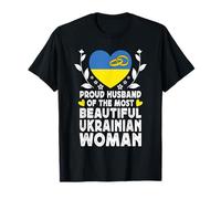 Proud Husband of Beautiful Ukrainian Wife Ukraine Flag T-Shirt