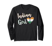 Proud Indian Girl India Flag Indian Girlfriend Wife Manche Longue
