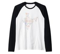 Proud Indian India Lover Map Flag India Manche Raglan