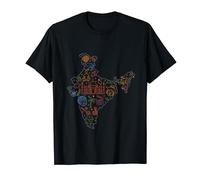 Proud Indian India Lover Map Flag India T-Shirt