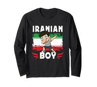 Proud Iranian Boy Dab Pose Iranian Son Guy Iran Flag Manche Longue