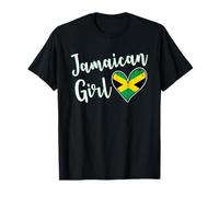 Proud Jamaican Girl Jamaica Flag Jamaican Girlfriend Wife T-Shirt