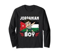 Proud Jordanian Boy Dab Pose Jordanian Son Guy Jordan Flag Manche Longue