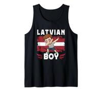 Proud Latvian Boy Dab Pose Latvian Son Guy Latvia Flag Débardeur