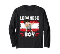 Proud Lebanese Boy Dab Pose Lebanese Son Guy Lebanon Flag Manche Longue