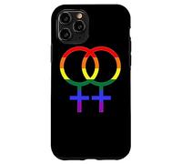 Proud Lesbian Double Venus/Woman Symbol in Rainbow Colors Coque pour iPhone 11 Pro