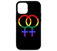 Proud Lesbian Double Venus/Woman Symbol in Rainbow Colors Coque pour iPhone 12/12 Pro