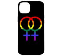 Proud Lesbian Double Venus/Woman Symbol in Rainbow Colors Coque pour iPhone 14 Plus