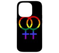 Proud Lesbian Double Venus/Woman Symbol in Rainbow Colors Coque pour iPhone 14 Pro