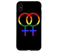 Proud Lesbian Double Venus/Woman Symbol in Rainbow Colors Coque pour iPhone XS Max