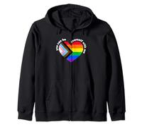 Proud LGBTQ Ally Rainbow Equality Heart Flag Be Yourself Sweat à Capuche