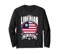 Proud Liberian by Blood - LoveLiberia Flag Circle Manche Longue