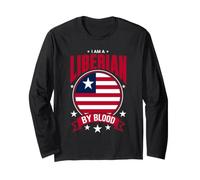 Proud Liberian by Blood - LoveLiberia Flag Circle Manche Longue