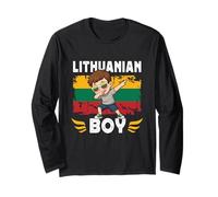 Proud Lithuanian Boy Dab Pose Lithuanian Son Lithuania Flag Manche Longue