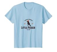 Proud Member Little Pecker Club Woodpecker Pecker T-Shirt, Enfant, Bleu Céleste, 12 Ans