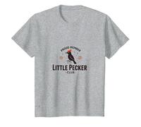 Proud Member Little Pecker Club Woodpecker Pecker T-Shirt, Enfant, Gris Chiné, 8 Ans