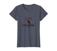 Proud Member Little Pecker Club Woodpecker Pecker T-Shirt, Femme, Bleu Chiné, M