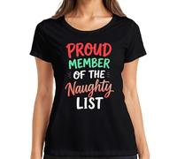 Proud Member of The Naughty List T-shirt pour femme, Noir , L