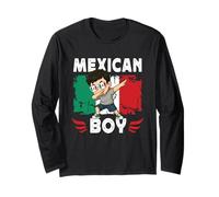 Proud Mexican Boy Dab Pose Mexican Son Guy Mexico Flag Manche Longue