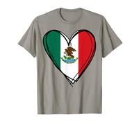 Proud Mexican Boy Girl Dad Mom Tante Lovely Mexico Flag Heart T-Shirt