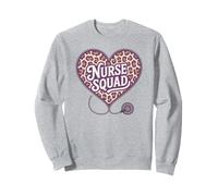 Proud Nurse Squad Valentine Heart Nursing School Life ER RN Sweatshirt