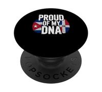 Proud of My DNA Half Cuban Italian Roots Cuba Italy PopSockets PopGrip Adhésif