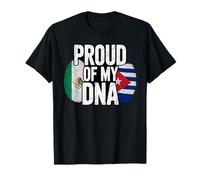 Proud of My DNA Mexico Cuba Flag Mexican Cuban Roots T-Shirt