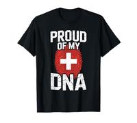 Proud of My DNA Swiss Roots Switzerland Flag T-Shirt