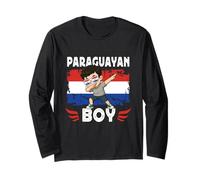 Proud Paraguayan Boy Dab Pose Paraguayan Son Paraguay Flag Manche Longue