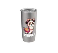 Proud Peruvian Llama Parade: Cultural Peru Pride Souvenir Gobelet isotherme en acier inoxydable double paroi