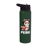Proud Peruvian Llama Parade: Cultural Peru Pride Souvenir Stainless Steel Insulated Water Bottle