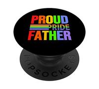 Proud Pride Father Rainbow Gay Lesbian Child Love & Support PopSockets PopGrip Adhésif